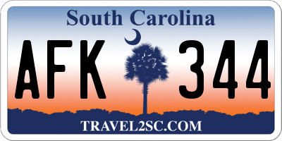 SC license plate AFK344