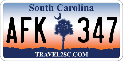 SC license plate AFK347