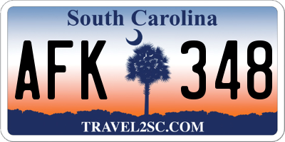 SC license plate AFK348