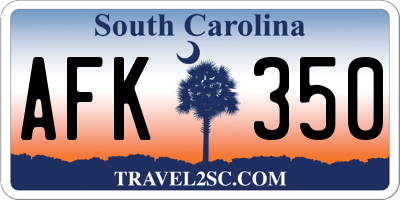 SC license plate AFK350