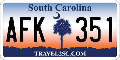 SC license plate AFK351