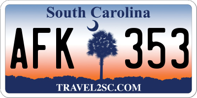 SC license plate AFK353