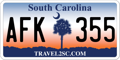 SC license plate AFK355