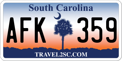 SC license plate AFK359