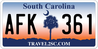 SC license plate AFK361