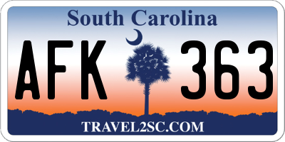 SC license plate AFK363