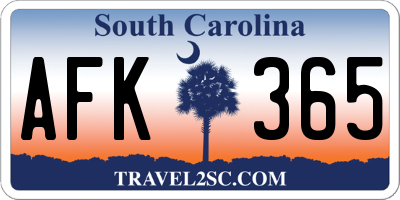SC license plate AFK365