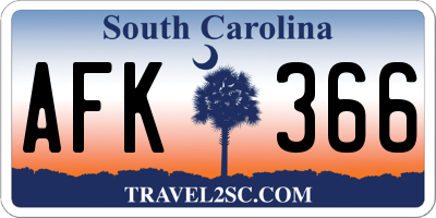 SC license plate AFK366