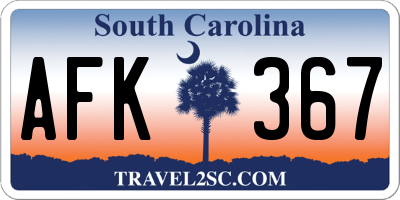 SC license plate AFK367