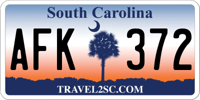 SC license plate AFK372