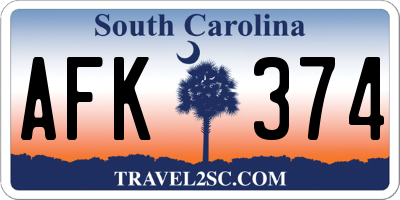 SC license plate AFK374