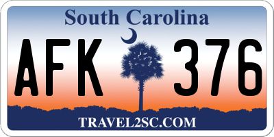 SC license plate AFK376