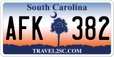 SC license plate AFK382