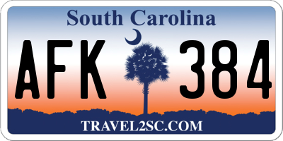 SC license plate AFK384