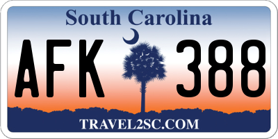 SC license plate AFK388