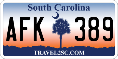 SC license plate AFK389