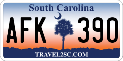 SC license plate AFK390