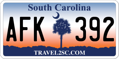 SC license plate AFK392