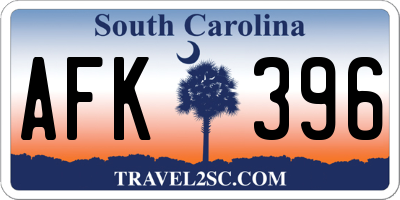 SC license plate AFK396