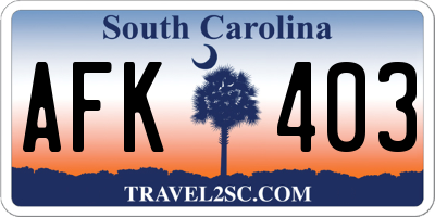 SC license plate AFK403