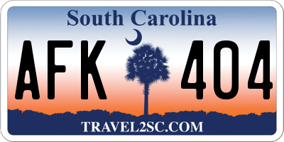 SC license plate AFK404