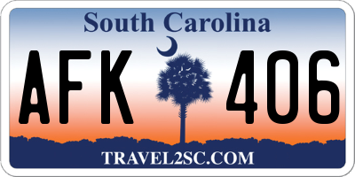SC license plate AFK406