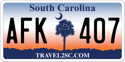 SC license plate AFK407