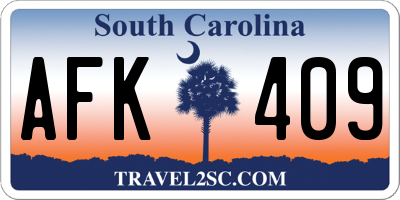 SC license plate AFK409