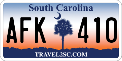 SC license plate AFK410