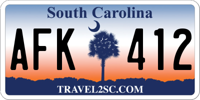 SC license plate AFK412