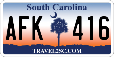 SC license plate AFK416