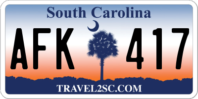 SC license plate AFK417