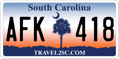 SC license plate AFK418