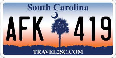 SC license plate AFK419