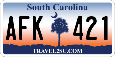 SC license plate AFK421