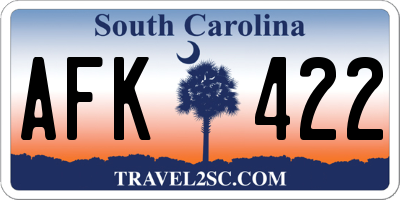 SC license plate AFK422