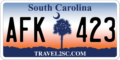 SC license plate AFK423