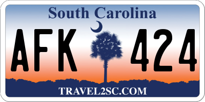 SC license plate AFK424