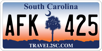 SC license plate AFK425