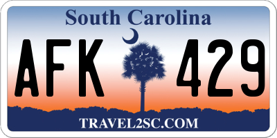SC license plate AFK429
