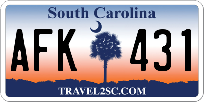 SC license plate AFK431