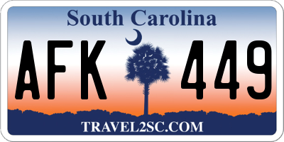 SC license plate AFK449