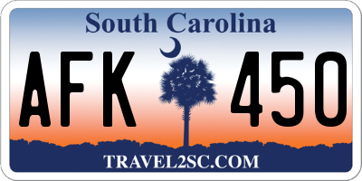 SC license plate AFK450