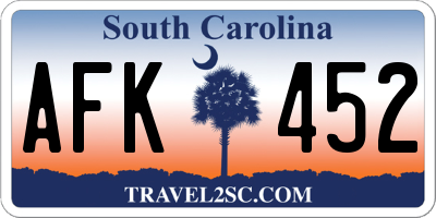 SC license plate AFK452