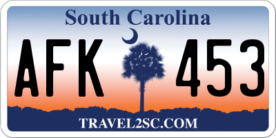 SC license plate AFK453