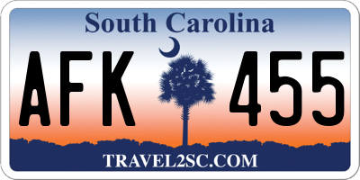 SC license plate AFK455