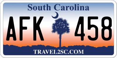SC license plate AFK458