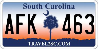 SC license plate AFK463