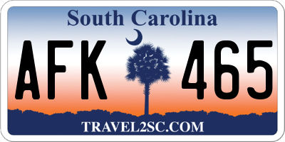 SC license plate AFK465