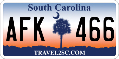 SC license plate AFK466